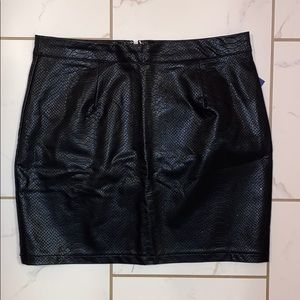 Snake Skin printed leather skirt